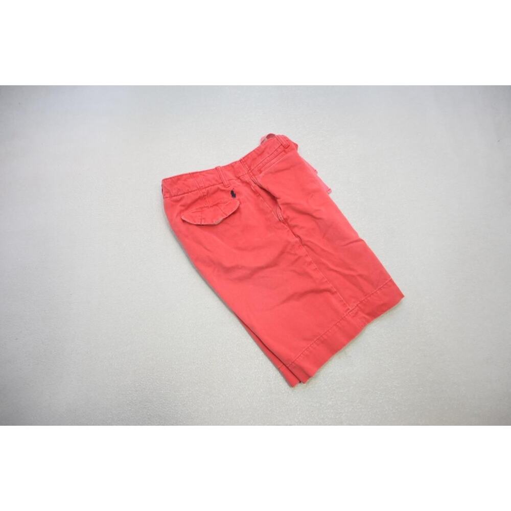 Polo Ralph Lauren Khaki Chino Shorts Red Drawstrings 10" INS Mens Size 32